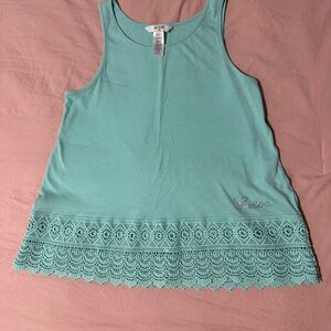 Guess girls Aqua Lace Trim Tank Top